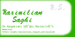 maximilian saghi business card